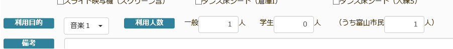 施設ごとの利用人数